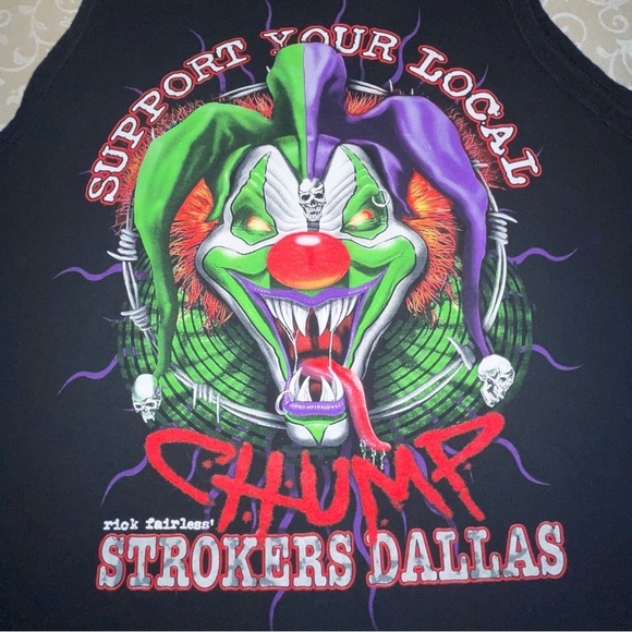 Strikers Dallas Motorcycle Shop Support Your Local Chump Men’s Tank Top - Picture 2 of 9